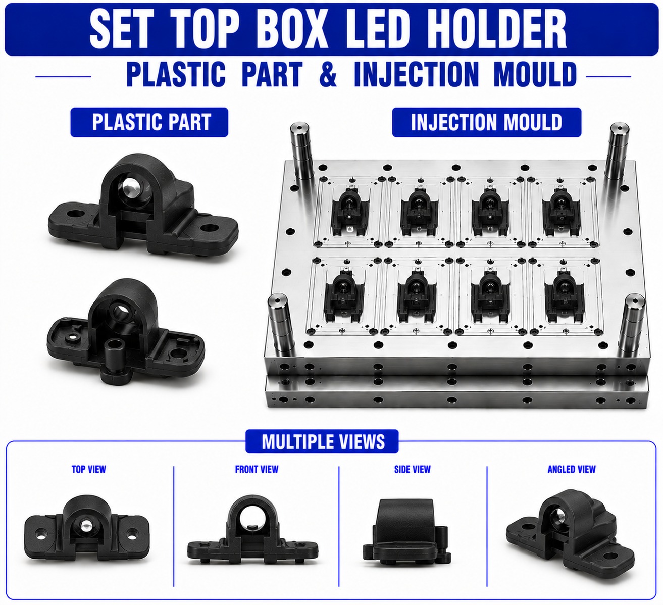 Set Top Box Plastic Led Holder Mould and Moulding Service